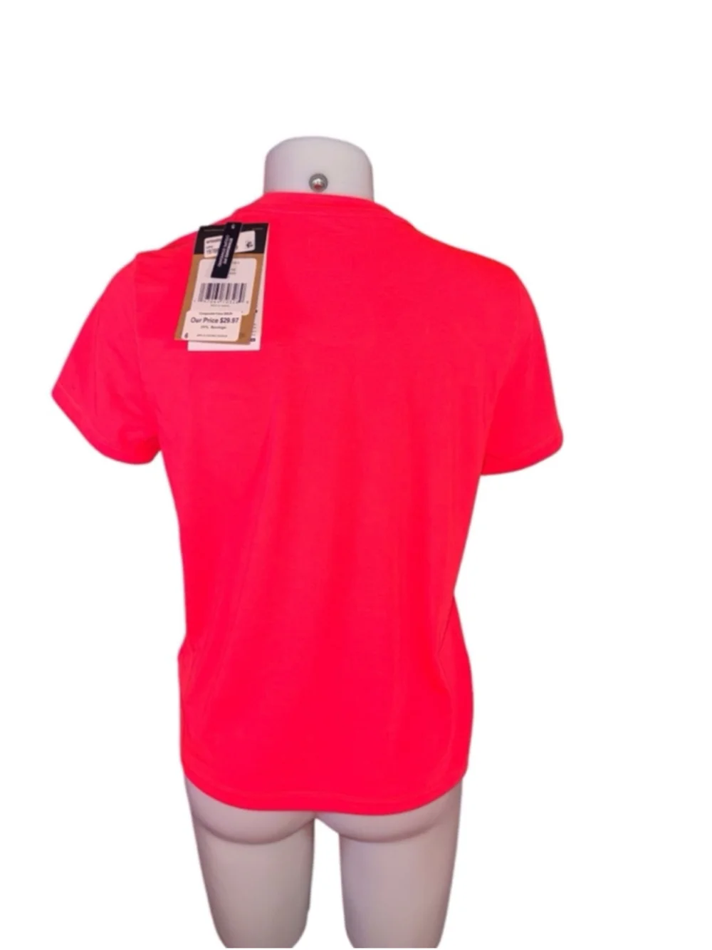 Women's The North Face T-Shirt, Small, radiant poppy wm38 - Picture 2 of 3